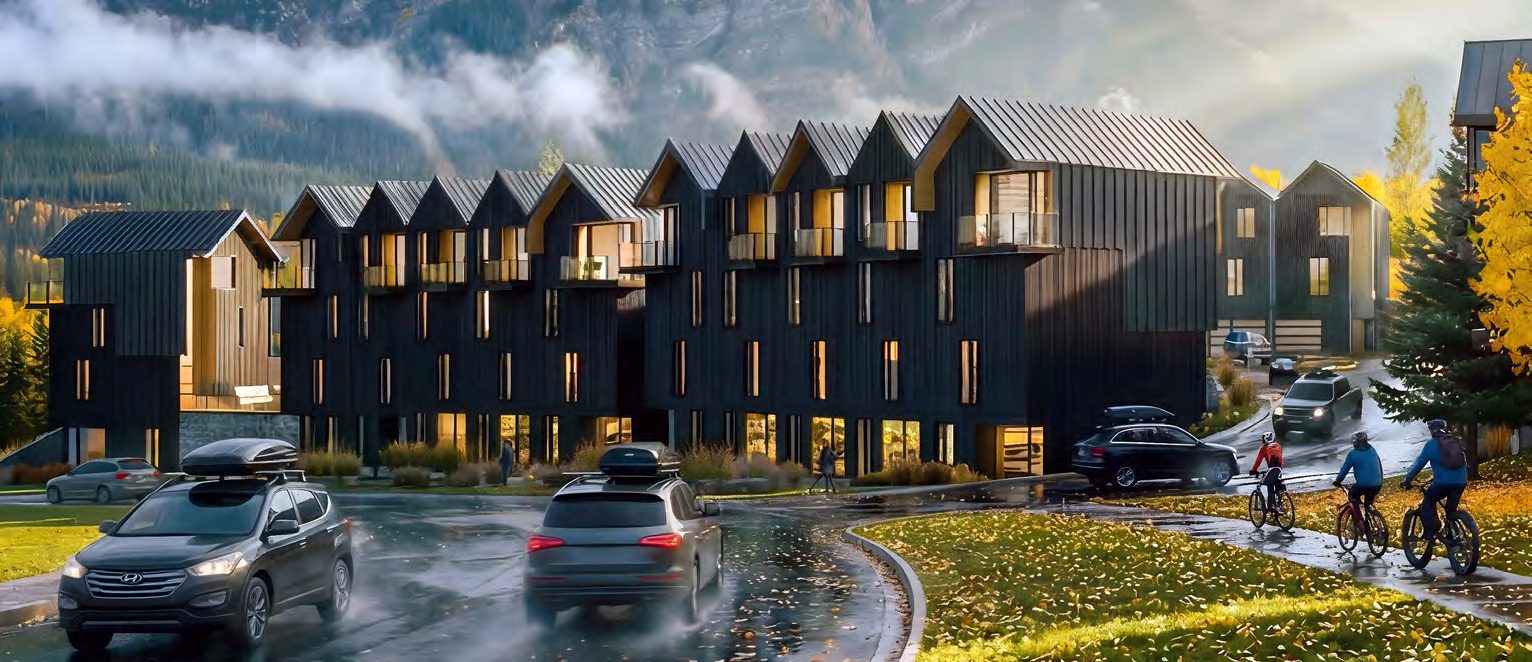Townhomes in the evening