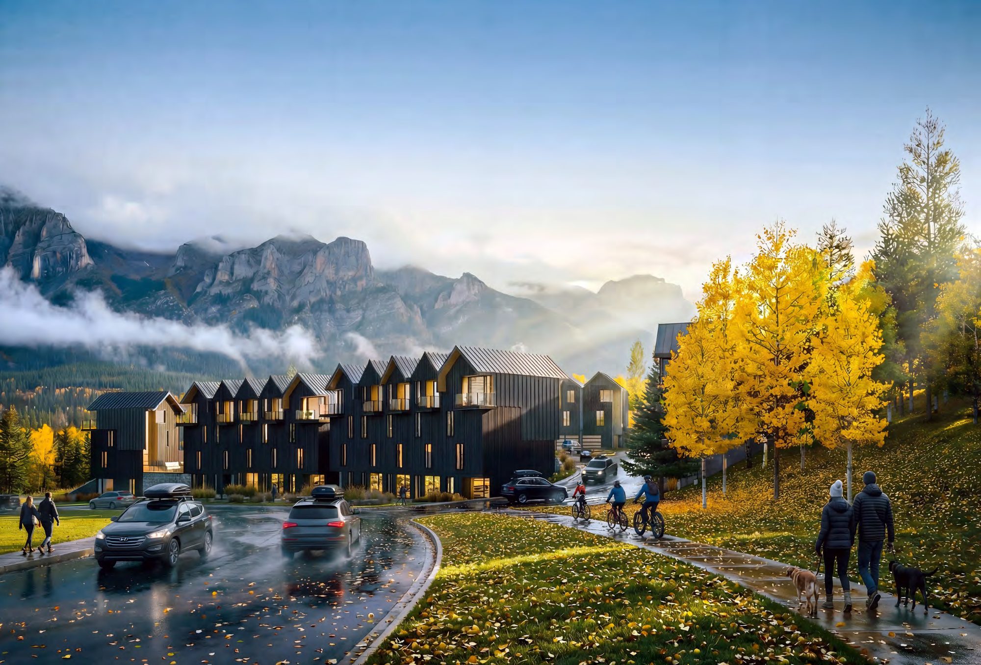 Montera Townhomes with mountains